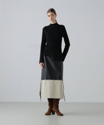 ADORE(アドーア)の◇レースアップフェイクレザースカート通販