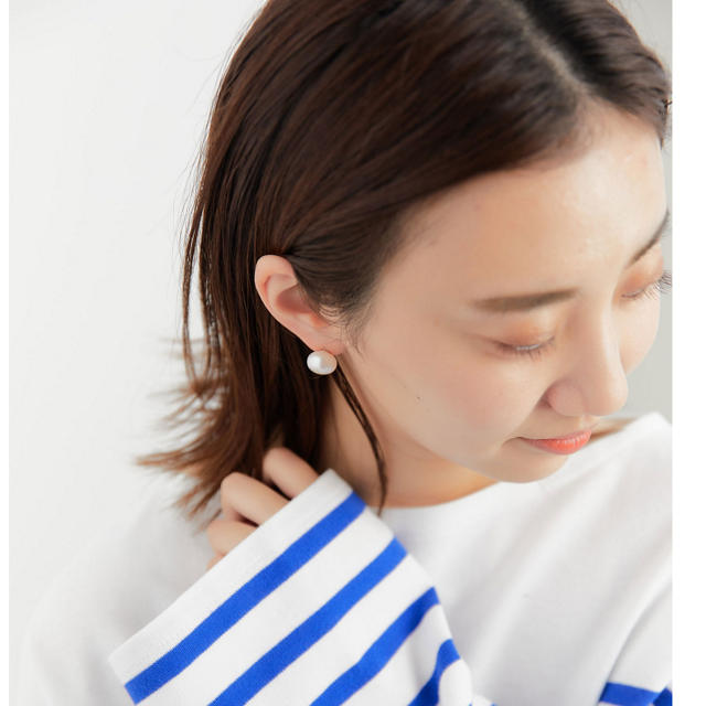 UNITED ARROWS green label relaxing(ユナイテッドアローズ グリーンレーベル リラクシング)の【矢野未希子さん着用】＜  VERY × green label relaxing ＞淡水パール ヒトツブ ピアス通販 | 集英社HAPPY PLUS STORE
