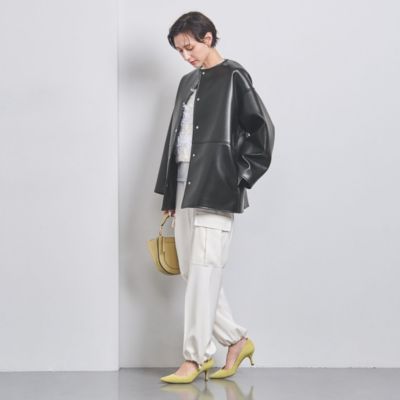 UNITED ARROWS(ユナイテッドアローズ)のフェイクレザー ノーカラー ...