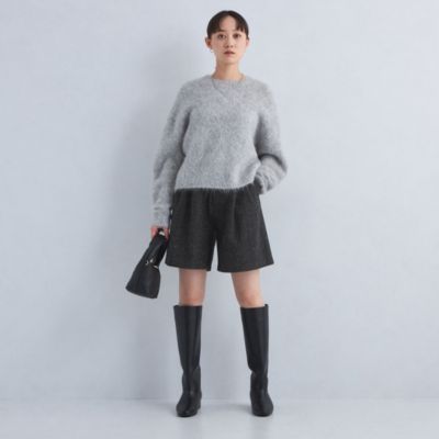 UNITED ARROWS green label relaxing(ユナイテッドアローズ グリーンレーベル リラクシング)の＜LE  GLAZIK＞タック ショートパンツ ダークグレー通販 eclat premium（エクラプレミアム）