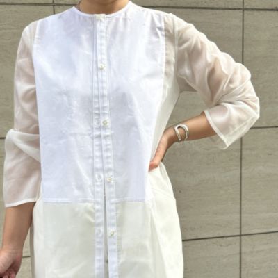新品同■M-fil■オーガンジー シアー タキシードデザイン ロングシャツ 38 オーガンジータキシードデザインロングシャツ | M・FIL