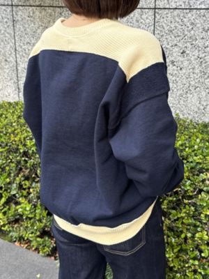 シンゾーン カラーブロックスウェットプルオーバー ニット 長袖 FO 紺 THE SHINZONE(ザ シンゾーン)のCOLOR BLOCK SWEATSHIRTアウトレット