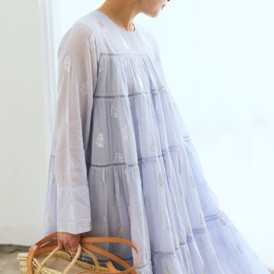 ne Quittez pas(ヌキテパ)のCotton Voile Foil Flower Print Tiered