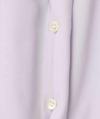 【洗える】バックサテンアムンゼン パール釦 ブラウス 23区 L(ニジュウサンク エル)の【洗える】バックサテン