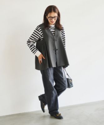 新品未使用 #Newans 亀恭子さんコラボ サイドギャザージレ Newans(ハッシュニュアンス)の【セレモニーにも】〈亀恭子さん