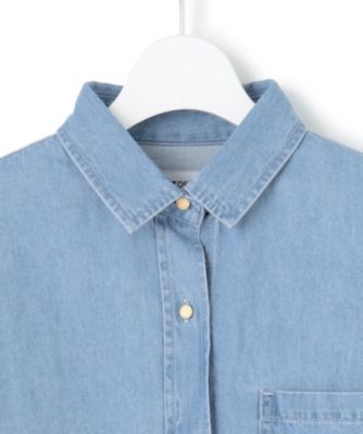 美品 23区 【洗える】ライトダンガリー 2WAY シャツ L 洗える】ライトダンガリー 2WAY シャツ / 23区 L | ファッション