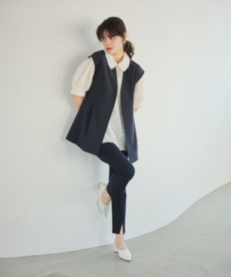 #newans 【洗濯機可能/ストレッチ】〈笹川友里さんコラボ〉ペプラムジレ Newans(ハッシュニュアンス)の【洗濯機可能/ストレッチ】〈笹川