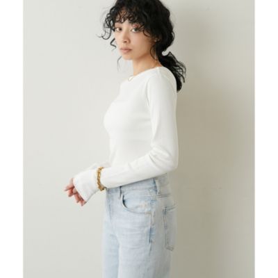 【美品】ウィムガゼット　半袖Vバックシャンテレコカットソー Vバックシャンテレコカットソー（Tシャツ/カットソー）｜Whim