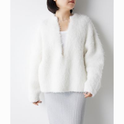 ウィムガゼット　ニットVプルオーバー　サックスブルー ウィムガゼット ニットVプルオーバー サックスブルー ウィムガゼット