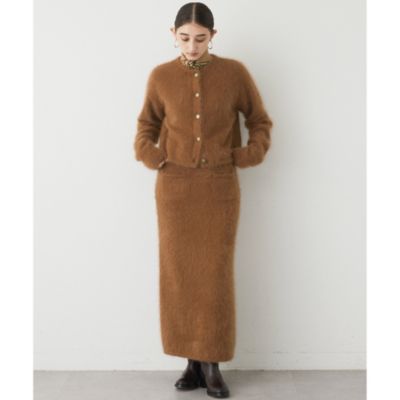 【THE PAUSE】ファーニットショートカーディガン　ブラウン　新品未使用 Whim Gazette(ウィム ガゼット)の【THE PAUSE】ファーニット