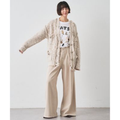 Whim Gazette ミックスヤーンニットカーディガン　アイボリー　タグ付き ウィムガゼットWhim Gazette ミックスヤーンニットカーディガン