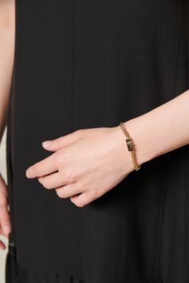 TOM WOOD Rounded Curb Bracelet Thin Gold