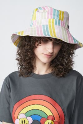 GANNI Recycled Tech Bucket Hat Stripes