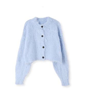 カーディガン BUTTON SHAGGY CARDIGAN レディース マージュール marjour BUTTON SHAGGY CARDIGAN （LIME