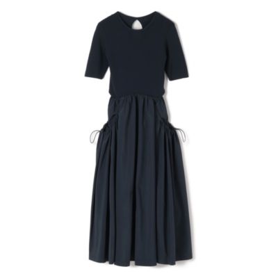 emmi / エミ　ロングワンピース ハーフスリーブニットドッキングワンピース emmi(エミ)のハーフスリーブニットドッキングワンピース通販