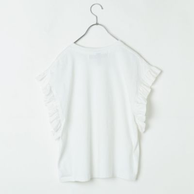 dahlia ダリア　異素材コンビTシャツ　切替チュニック　シアー　透け感　別注 Toyameg 」modern academic FLOWER Tシャツ