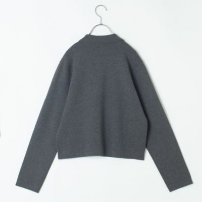 フリンジ付きブラックグレーニットジャケット フリンジ付きブラックグレーニットジャケット