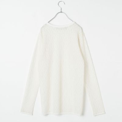 IRONING/アイロニング flower lace long slv ブラック IRONING(アイロニング)の【洗える】flower lace long slv通販