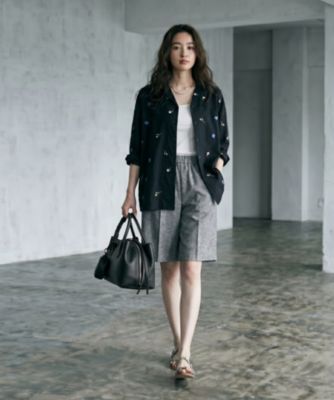 【展示中】①本体の柄とお色の確認ページ STYLE DELI(スタイルデリ)の【BLK001】配色刺繍オープンカラーシャツ