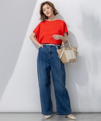 Oggi6月号掲載 23区 サマー タック ワイド デニムパンツ 接触冷感 30 23区(ニジュウサンク)の【Oggi6月号掲載/接触冷感】23区DENIM