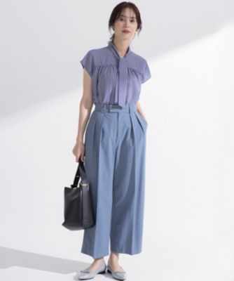 新品　組曲 クミキョク　ミモレ丈 ワイドパンツ　白　大人綺麗　ストレッチガウチョ s21_D01VZS.jpg?$itemSlide$