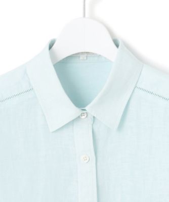 23区新品未使用Oggi7月号掲載洗えるLIBECOリネン クロップド シャツ 23区 S(ニジュウサンク エス)の【Oggi7月号掲載/洗える】LIBECO