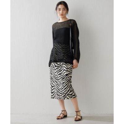 [Whim Gazette 新品未使用]ゼブラ柄タイトスカート サイズF ゼブラプリントタイトスカート | Whim Gazette(ウィム ガゼット