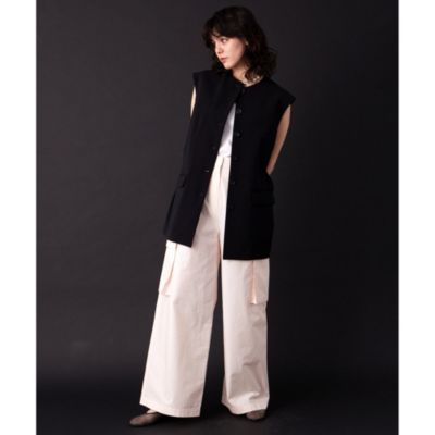 Whim Gazette 試着のみ　黒ジレ ウィムガゼット Whim Gazette クルーネックジレ （black
