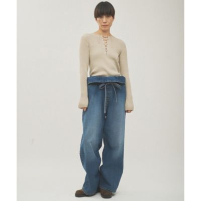 Whim Gazette(ウィム ガゼット)のRAW SILKレースアッププルオーバー