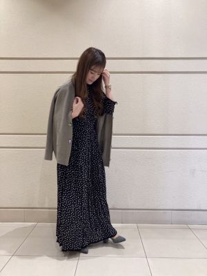 【美品】  SINME / シンメ | ドット ロングワンピース | M | ブラック | レディース