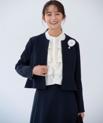 とまと様✨KUMIKYOKU NAVY コンフォータブルドレープノーカラーJK KUMIKYOKU NAVY】コンフォータブルドレープ ジャケット（ノーカラー