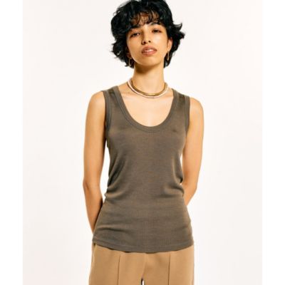 Whim Gazette(ウィム ガゼット)の【GEMINI】シルク針抜きタンクトップ