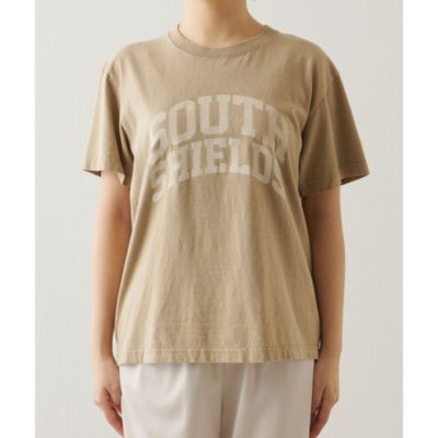 美品★Whim Gazetteオーバーサイズ リラックスロゴTシャツ グレージュ リラックスロゴTシャツ | Whim Gazette(ウィム ガゼット