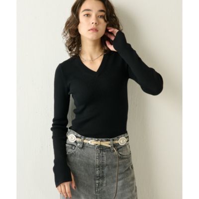 Whim Gazette(ウィム ガゼット)のRIB Vネックプルオーバー通販