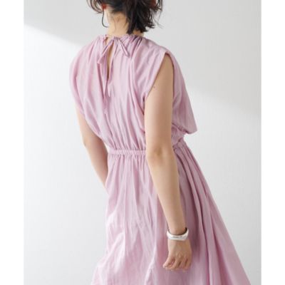 新品 Whim Gazette ウィムガゼット シルクローン ギャザーワンピース Whim Gazette(ウィム ガゼット)のシルクローンギャザー