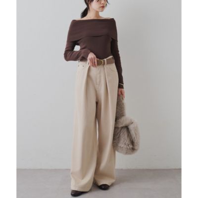 Whim Gazette(ウィム ガゼット)のオフショルニットプルオーバー