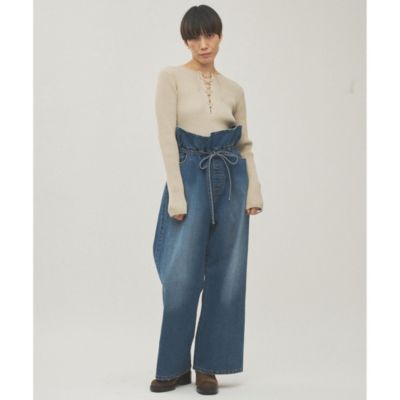 Whim Gazette(ウィム ガゼット)のRAW SILKレースアッププルオーバー