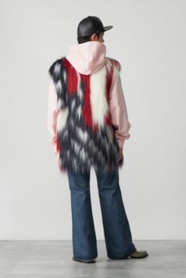 MASU MARBLE FLAG FUR VEST