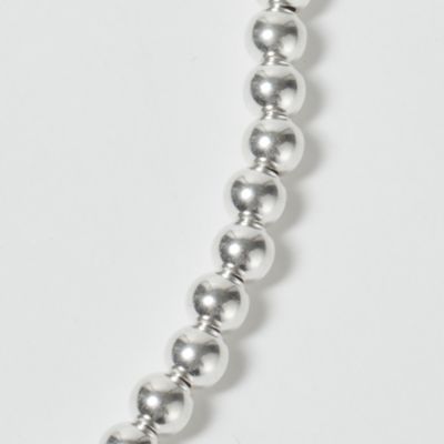 SV925製ナバホパールとホワイトハーツのネックレス　50cm 細め long 80-90cm ナバホパールスタイル-SV925：3mmボールチェーン
