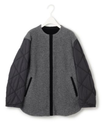 icb【リバーシブル着用可能】 ラミネートパイルキルト ミドル丈コート ICB(アイシービー)の【リバーシブル着用可能】 ラミネートパイル