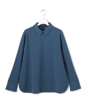 お値下げICB tシャツ マラボーテＷジョーゼット ボウタイ付きシャツカラー ICB L(アイシービー エル)の【WEB限定カラーあり】マラボーテWジョー