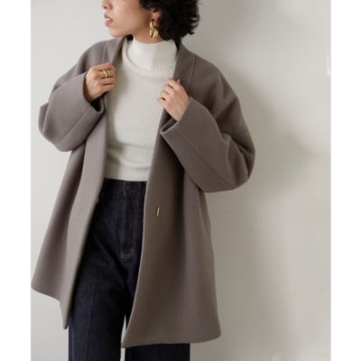 Whim Gazette 新品 メリンプミドルコート グレージュ Whim Gazette メリンプミドルコート グレー 2024AW - メルカリ