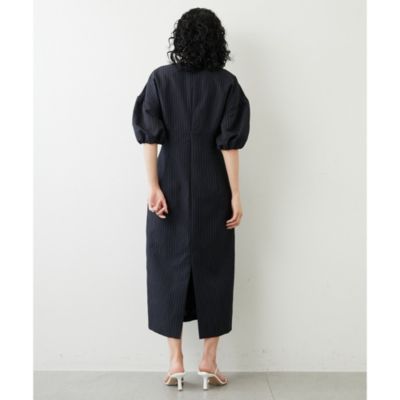 ストライプワンピース　whim gazette ネイビー　 ロングワンピース Whim Gazette(ウィム ガゼット)のストライプワンピース通販