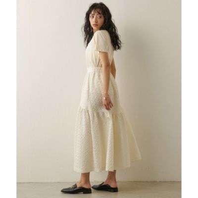 美品 Whim Gazette 【THE PAUSE】膨れジャガードスカート サテンウォッシャブルロングスカート | Whim Gazette(ウィム