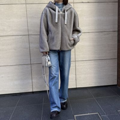 極美品　HERNOヘルノエコファー人気ブルゾン４０ ☆美品☆HERNO ヘルノ エコファーボアジャケット 40 HERNO(ヘルノ)の