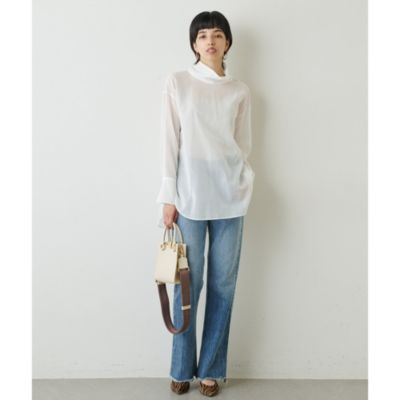 Whim Gazette オーガンジーハイネックプルオーバー新品 Whim Gazette(ウィム ガゼット)のオーガンジーハイネックプル