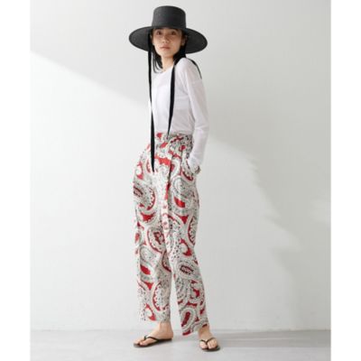 Whim Gazette / ペイズリープリントパンツ/FREE/ポリエステル/WHT/総柄/wgz1041302a0004 Whim Gazette(ウィム ガゼット)のペイズリープリントパンツ通販