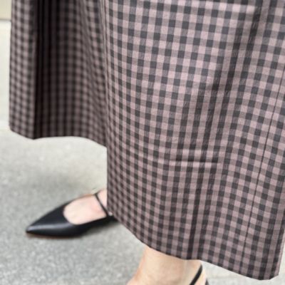 E by eclat(イーバイエクラ)のギンガムチェックタックギャザー