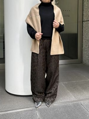 カーディガン 風 ストール 日本製 mino レディース カーディガン 絹 毛 裏地総柄 ストール風 レオナール L P548 大判 ポンチョ ストール トップス