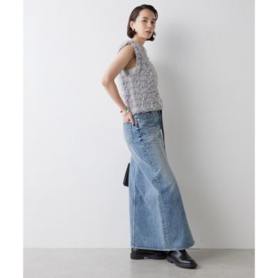 新品 Whim Gazetteツイードニットジレ Whim Gazette(ウィム ガゼット)のツィードニットジレ通販